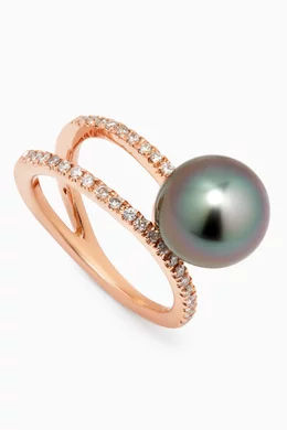Pandora rose gold pearl ring clearance