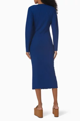 Buy Simon Miller Blue Zippie Midi Dress in Ribbed Micro Modal For Women  Online | Ounass Oman
