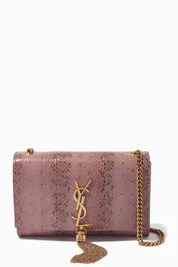 Ysl pink snakeskin bag on sale