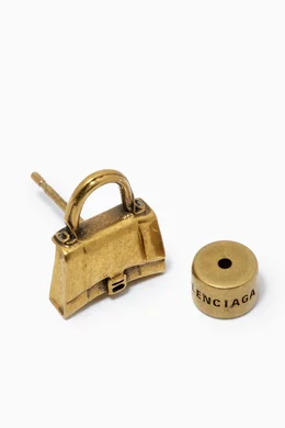 Buy Balenciaga Gold Bag XS Stud Earrings in Brass For Women Online