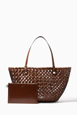 Buy Michael Kors Collection Brown Isabella Medium Tote Bag in Hand Woven Leather For Women Online Ounass Oman