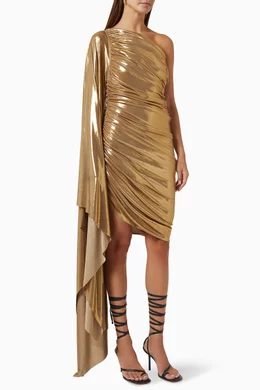 norma kamali diana dress gold Buy Norma Kamali Gold Diana One-shoulder Mini Dress in Stretch-lamé For  Women Online