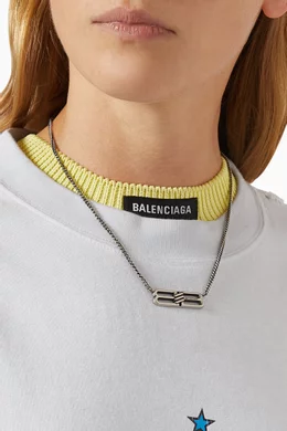 Buy Balenciaga Silver BB Icon Necklace in Brass For UNISEX