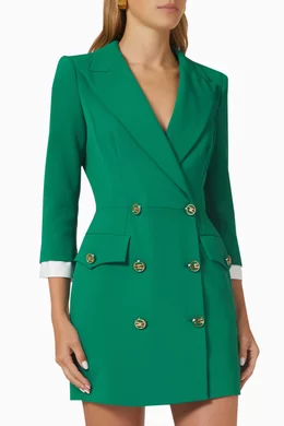 slim fit dress slacks Sophisticated Double-Breasted Blazer Dress, Xs main image 0