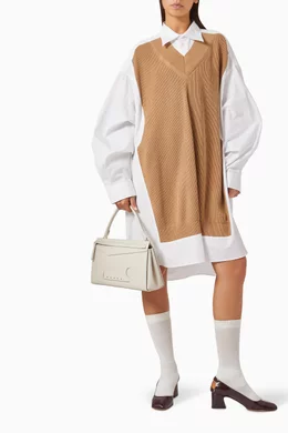 open lace back dress MM6 MAISON MARGIELA | Oversize Dropped-Shoulder Shirt Dress
