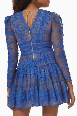 Buy Bronx and Banco Blue Megan Mini Dress in Lace & Mesh For Women Online |  Ounass Oman