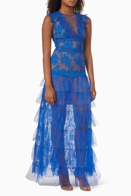 bronx and banco blue lace dress hibiscus joy blue hawaiian muumuu main image 1