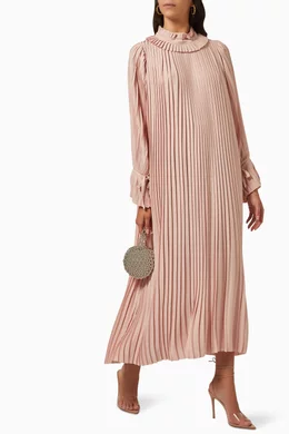 Buy Mimya Pink Pleated Midi Dress For Women Online | Ounass Oman