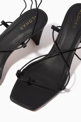 Buy ALOHAS Black Bellini 85 Sandals in Leather For Women  display picture 1