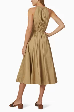 Buy Michael Kors Brown Halter Chain Midi Dress in Stretch Organic Cotton  For Women Online | Ounass Oman