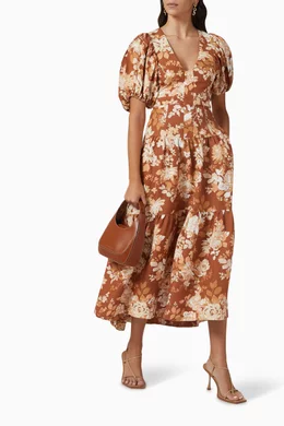 shona joy brown floral dress Shona Joy Floral Print Mini Dress - Brown Dresses, Clothing - WSHJY23077