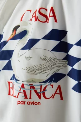 Buy Casablanca White Par Avion Shell Suit Track Jacket in Nylon