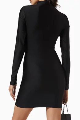 knee length dresses for ladies Darker WAVS Ruched Knit Cut Out Mini Dress main image 1