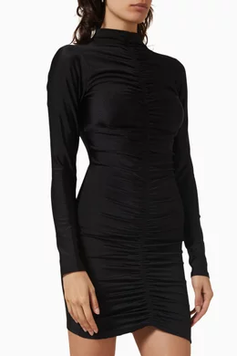 compression ruched mini dress Good American High Shine Compression Ruched Mini Dress Sz 2 or M
