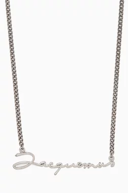 Buy Jacquemus Silver La Chain Signature Necklace in Plated