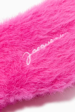 Jacquemus Hot Pink Furry Headband Buy Jacquemus Pink Le Bandeau Neve Headband in Fluffy-knit  main image 4