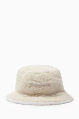 Jacquemus Fuzzy Cream Bucket Hat- Excellent! Jacquemus - Le bob Neve faux fur bucket hat Jacquemus main image 4