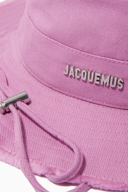 Buy Jacquemus Purple Le Bob Artichaut Frayed Expedition Hat  display picture 2