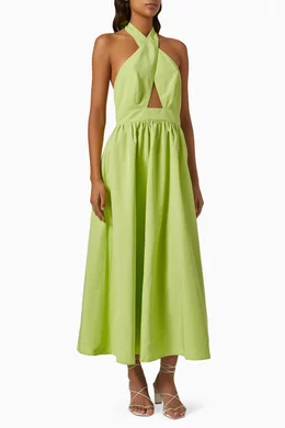 Buy Mossman Green Twist of Fate Halter Maxi Dress For Women Online | Ounass  Oman