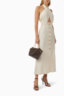 nanushka The Gather Bucket Bag in Brown Vegan Leather