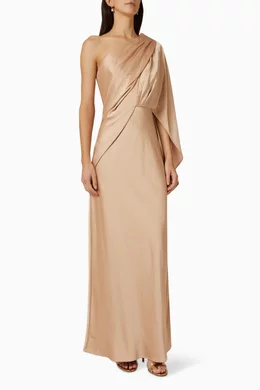 kelsie one shoulder dress Buy Significant Other Neutral Kelsie Maxi Dress in Satin For Women Online