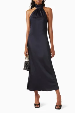 Buy Significant Other Green Darcy Backless Dress in Satin For Women Online  | Ounass Oman