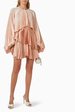 acler barnard dress in gradient pink Buy Acler Pink Barnard Pleated Mini Dress in Satin For Women Online