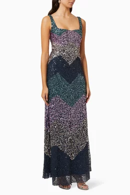 maya chevron sequin maxi dress Ramy Brook Reyna Sequined Chevron Maxi Dress  Stealing Underwear