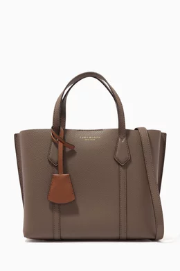 Buy Tory Burch Brown Small Perry Triple compartment Tote Bag in Italian Pebbled Leather For Women Online Ounass Oman