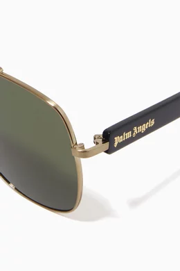 Buy Palm Angels Green Bay Sunglasses in Metal & Acetate For  display picture 3