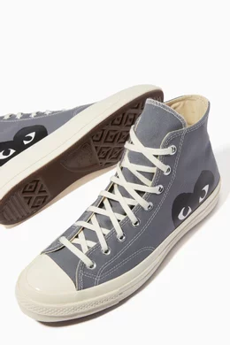 Buy Comme des Garçons PLAY Grey x Converse Chuck 70 High Top - Main Image