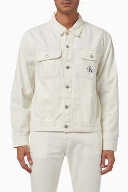 Buy Calvin Klein Jeans White 90 s Fit Denim Jacket in Organic Cotton For Men Online Ounass Oman
