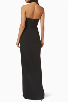 Buy Monot Black Asymmetrical Maxi Dress in Crepe For Women Online | Ounass  Oman
