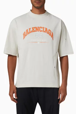 Buy Balenciaga Neutral Maison Balenciaga Medium Fit T shirt in Cotton Jersey For Men Online Ounass Oman