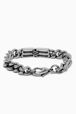 Buy Balenciaga Silver Bb Icon Gourmette Bracelet For UNISEX