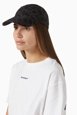 Buy Off-White Black Arrows Monogram Baseball Cap in Cotton  display picture 1
