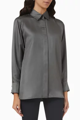 Buy Max Mara Color Molina Shirt in Silk Twill Online for Women Ounass Oman
