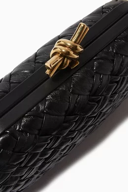 Bottega veneta knot clutch black on sale