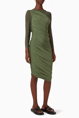 norma kamali diana dress green DIANA GOWN – Vintage Green – Norma Kamali main image 0