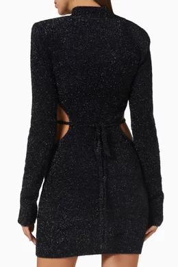 Buy Rotate Birger Christensen Blue Atti Mini Dress in Glitter Knit For  Women Online | Ounass Oman