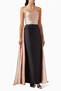 Buy Solace London Neutral Tiffany Strapless Maxi Dress in Satin For Women  Online | Ounass Oman
