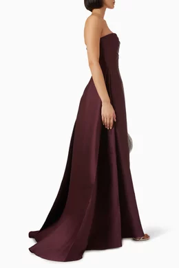 Buy Solace London Purple Tiffany Strapless Maxi Dress in Satin For Women  Online | Ounass Oman