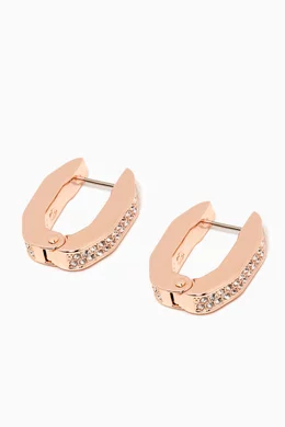 Buy Swarovski Gold Dextera Crystal Octagon Hoop Earrings in Rose