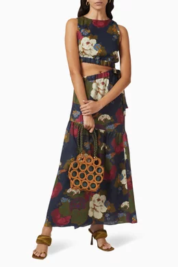 Buy SIR The Label Multicolour Francesca Asymmetrical Cut-out Maxi Dress in  Linen For Women Online | Ounass Oman