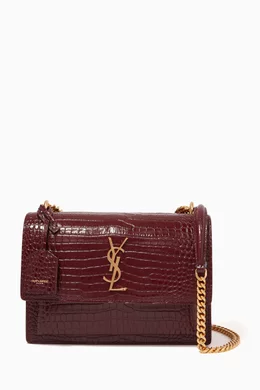 Crocodile Saint Laurent Red Crossbody Buy SAINT LAURENT Burgundy