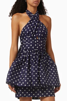 Buy Zimmermann Blue High Tide Halter Mini Dress in Linen For Women Online |  Ounass Oman