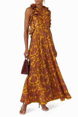 Buy Zimmermann Multicolour Tiggy Halter Maxi Dress in Silk For Women Online  | Ounass Oman