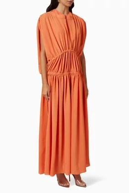 bambah orange dress Bambah Geometric-print Maxi Dress