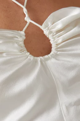 Frame satin keyhole top online