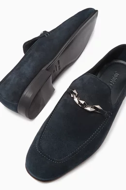 Buy Jimmy Choo Blue Marti Reverse Loafers in Suede For Men 
